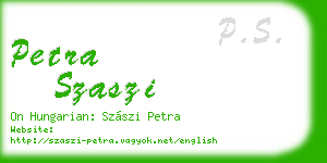 petra szaszi business card