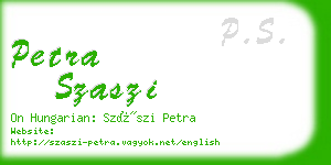 petra szaszi business card